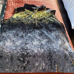 Jamie Sadock Black and Yellow Splatter Tank Top